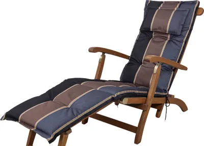Produktbild von Auflage Deckchair Naxos 20536-800 schwarz-grau-braun gestreift 192x49x6 cm Sun Garden