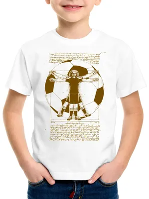 Produktbild von BaumwolleCloud Vitruvianischer Fußballer Kinder T-Shirt spieler mannschaft