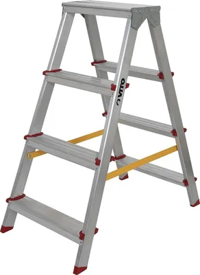 Image de Escabeau 2 x 4 marches en Aluminium Charge 150 kg Hauteur 0,90 m VITO