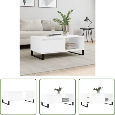 Produktbild von The Living Store Couchtisch Weiß 90x50x36,5 cm Holzwerkstoff