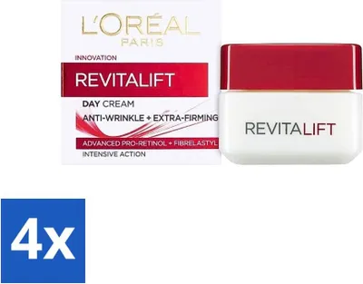 Zdjęcie produktu dla L'Oréal Revitalift 40+ - Krem na dzień - Nawilżający krem przeciwzmarszczkowy - 50 ml - Value pack - 4 szt