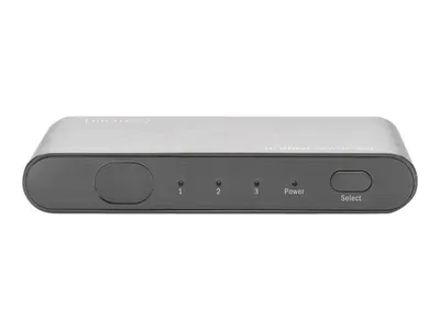 Zdjęcie produktu dla Digitus Przełącznik 4K HDMI, 3x1, HDMI, Aluminium, Czarny, 1080i, 1080p, 3840 x 2160 px, 12 bit