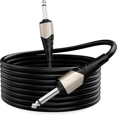 Zdjęcie produktu dla Profesjonalne kable gitarowe, 635 mm, czarne, bezszumowe