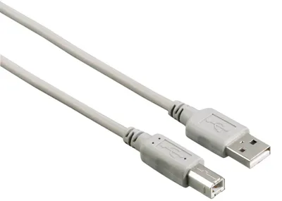 Produktbild von Hama USB 2.0, 5.00m, 5 m, USB A, USB B, USB 2.0, Männlich/Männlich, Grau