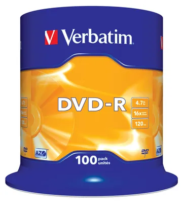 Obrázok produktu pre Verbatim DVD-R Blank 100 vretien
