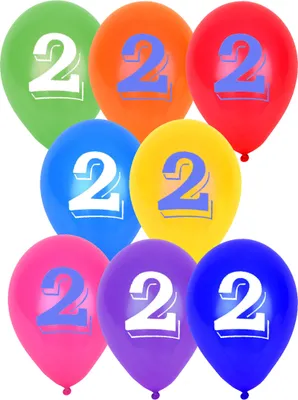 Image de Ballons anniversaire anniversaire 2 ans 8 pièces multicolores - taille unique