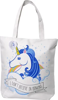 Image de Sac en coton avec fermeture éclair Licorne