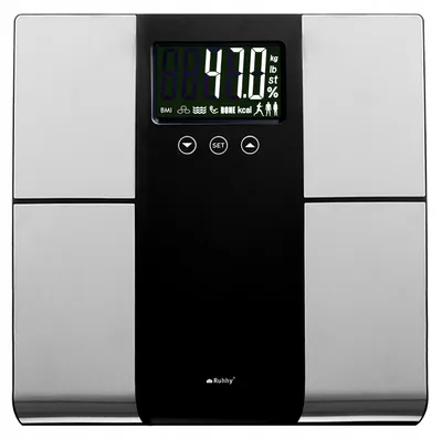 Produktbild von Analytische Smart-Waage 225 kg mit LCD, BMI-Messung und Analyse von 10 Körperprofilen
