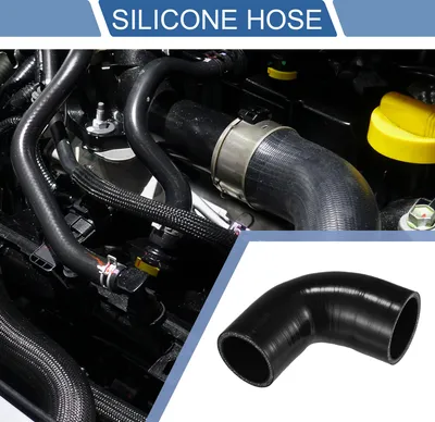 Image de 1 Pièce Tuyau En Silicone Noir Universel Pour Voiture, Id 51mm/2.01"-57mm/2.24", Longueur 90mm/3.54", Coude à 90 Degrés