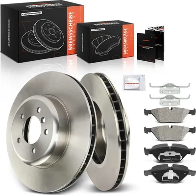 Produktbild von Frankberg 2x Bremsscheiben 4x Bremsbeläge Vorderachse für BMW 5er E60 E61 6er E63 E64