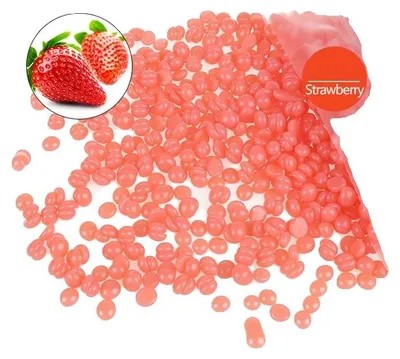 Zdjęcie produktu dla Wosk do depilacji, wosk twardy w granulach, nie wymaga zrywania, truskawkowy, 500g