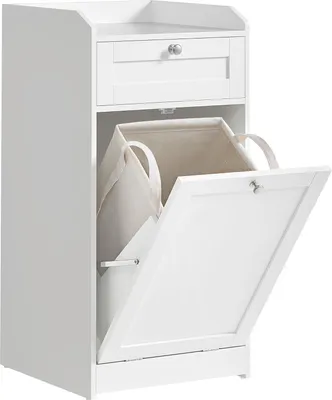 Produktbild von Songmics Badschrank mit Wäschekorb wolkenweiss