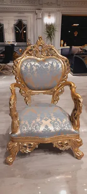Produktbild von Barock Sessel Einsitzer Couch Französischer Stuhl Geschnitzten Beinen
