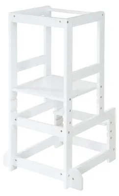 Immagine prodotto di Torre di apprendimento in stile Montessori - Poggiapiedi sicuro per bambini - Ideale come aiuto in cucina - Portata massima di 80 kg - Legno bianco