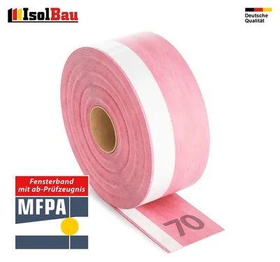 Isolbau Fensterband Innen 70 mm x 30 m Fensteranschlussband Dichtband Kompriband