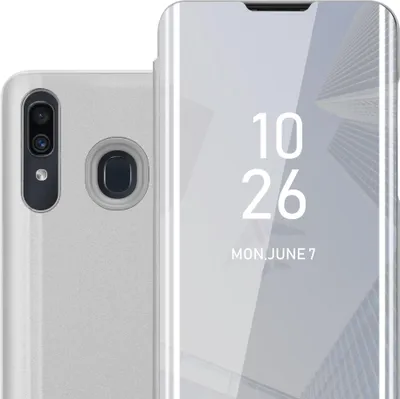 Obrázok produktu pre Cadorabo puzdro na mobilný telefón pre Samsung Galaxy A20 / A30 / M10s v striebornej farbe zadný kryt ochranný kryt knižka puzdro knižka