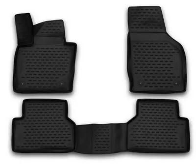 Gummi Fußmatten Set für Audi Q3 Typ 8U, Bj. 12/2014-2018, 4-teilig, schwarz