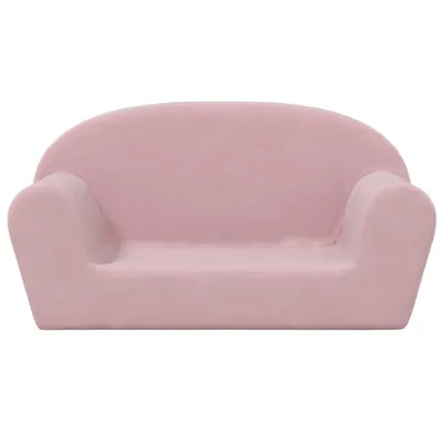 Immagine prodotto di vidaXL Divano per bambini a 2 posti in morbido peluche rosa