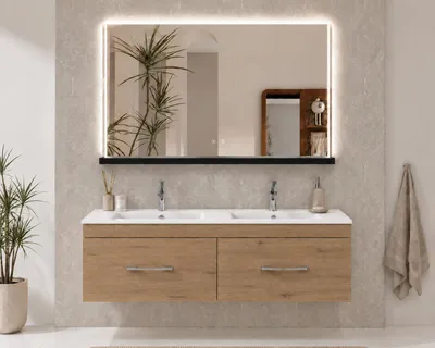ORIGEN BATH FLORENCIA Badmöbel mit Doppelwaschbecken 120x45 cm, Estepa