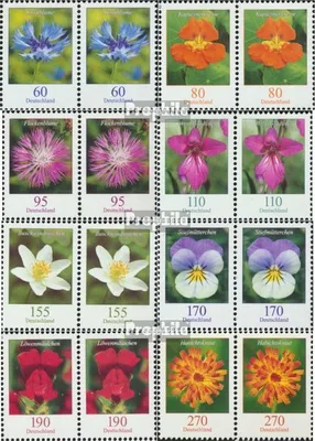 Produktbild von Briefmarken BRD (BR.Deutschland) 2019 Mi 3468wP-3475wP waagerechte Paare (kompl.Ausg.) postfrisch Blumen