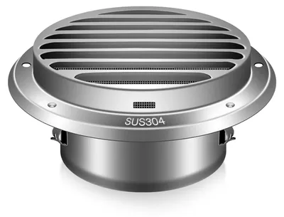 Obrázok produktu pre Ventilačná mriežka 120 mm - Nerezová oceľ - Okrúhla - Mriežka na odvod vzduchu - Ochrana proti hmyzu - Leštený povrch - Odvetrávacie mriežka