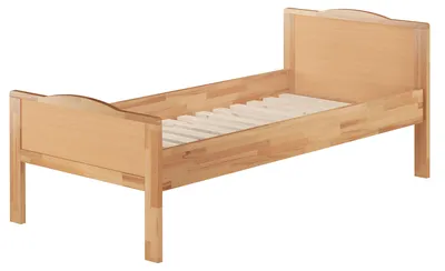 Produktbild von Seniorenbett extra hoch Einzelbett 90x200 Massivholzbett Buche natur Zubehör wählbar V-60.70-09Rollrost inkl.