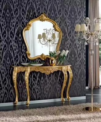 Immagine prodotto di Consolle con specchio Consolle di design in legno Consolle set 2 pezzi.