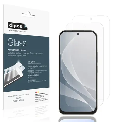 Obrázok produktu pre 2 ochranné fólie pre Xiaomi Poco C95 Pro, matná povrchová úprava - nárazuvzdorná fólia 9H, vyrobená z tvrdeného skla (plastové sklo)