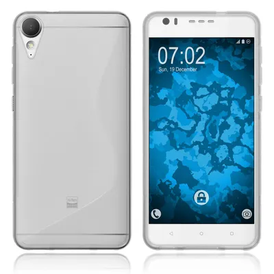 Produktbild von PhoneNatic Case kompatibel mit HTC Desire 10 Lifestyle - clear Silikon Hülle S-Style + 2 Schutzfolien