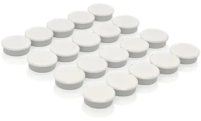 Produktbild von 20 starke Kühlschrankmagnete, kleine Magnete für Whiteboards und Spinde, robuste Minimagnete für Klassenzimmer, Küchen und Büros (weiß)
