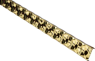 Produktbild von Fliesenbordüren Fliesenleiste, langlebig & rostfrei als Kantenschutz, Abschluss & Dekoration - (2 Meter EB3, gold glänzend) Bad schneiden schwarz