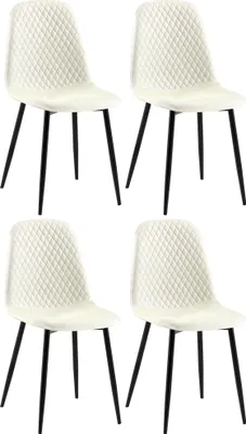Produktbild von CLP 4er Set Stühle Giverny mit Ziernähten creme Material Stoff