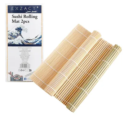 Zdjęcie produktu dla Mata do sushi - 2 sztuki - 24 x 23 cm - Bambus - Do domowego sushi