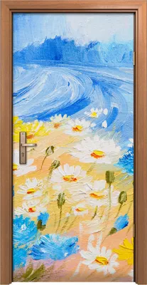 Produktbild von Türposter 90x200 cm Türaufkleber Türtapete Türfolie Klebefolie Foto Gemälde abstrakte von Blumen