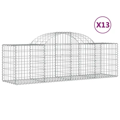 Produktbild von Gabionen mit Hochbogen 13 Stk. 200x50x60/80 cm Verzinktes Eisen