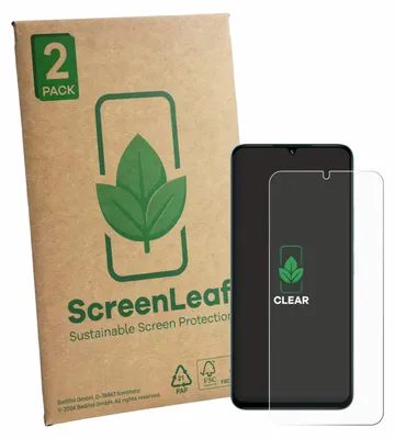 Produktbild von 2x ScreenLeaf Schutzfolie für Umidigi A75x nachhaltiger Displayschutz Display Schutz Folie Klar Transparent