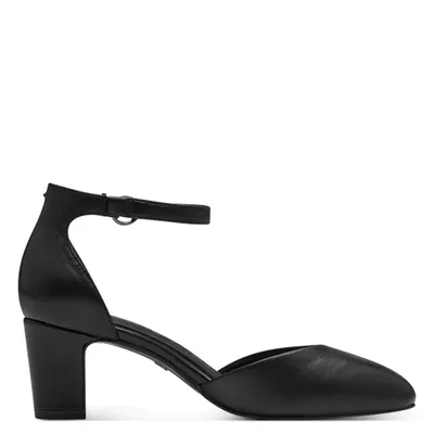Produktbild von Tamaris Damen Pumps Leder Fesselriemen stoßdämpfender Blockabsatz 1-22401-42, Größe:42 EU, Farbe:Schwarz