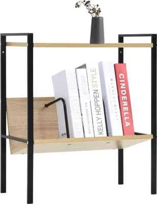 Produktbild von vidaXL Bücherregal 2 Regalböden Schwarz Eiche 52x28x59cm Holzwerkstoff