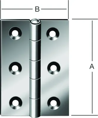Produktbild von VORMANN Scharnier 10502 H.60 mm B.46 mm S.1,2 mm VA gerollt halbbreit - 10502060