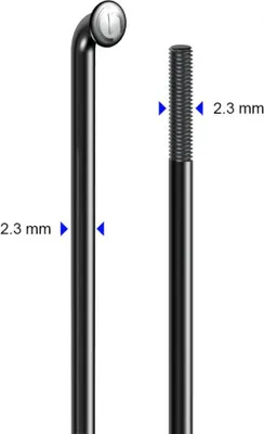 Produktbild von cnSpoke Speiche STD13 288mm Ø=2,3mm 95° schwarz 100 Stück Edelstahl ohne Nipp...