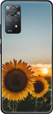Produktbild von König Design Hülle kompatibel mit Xiaomi Redmi Note 11E Pro Kunststoff Soft Handyhülle - Handy Case Sonnenblumen