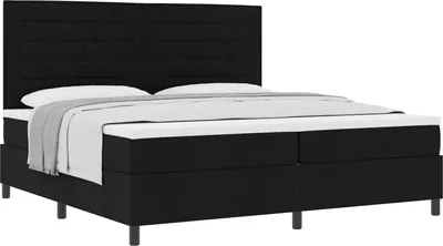 Obrázok produktu pre Posteľ s pružinovým rámom s matracmi Čierna 200 x 200 cm látka