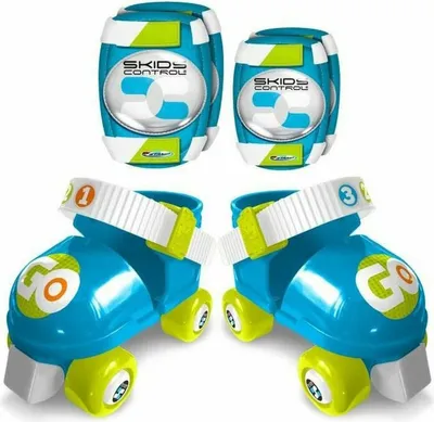 Image de Patins à roulettes avec protection garçons bleu taille 23-27