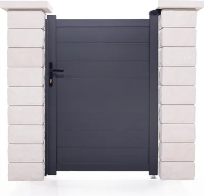 Produktbild von Gartentür aus aluminium 1m EIGER H.140cm grau
