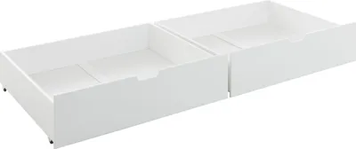 Produktbild von EDDI Bettkästen 2er-Set aus Kiefer massiv, weiß lackiert, passend für Etagenbett MORITZ
