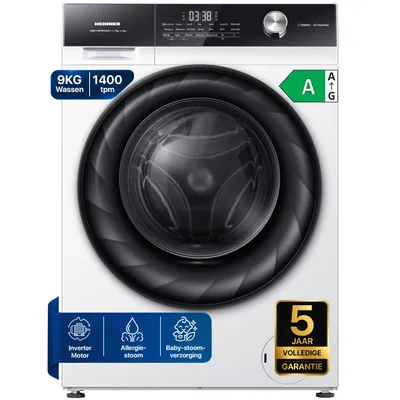Productafbeelding van Heinner HWM-HMK9014IVA Voorlader Wasmachine 9 kg, 1400 tpm, Inverter, Touch, Wit
