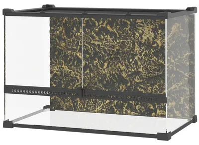 Produktbild von PawHut Terrarium für Reptilien Glasterrarium 48L mit Frontbelüftung Schwarz