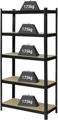 Produktbild von TOOLCRAFT KCT20CP Schwerlastregal 175 kg (B x H x T) 90 x 1.8 x 40 cm Metall, Hartfaser Anthrazit/Schwarz Hartfaserplat