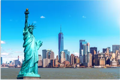 Produktbild von MuchoWow® Poster New York - Freiheitsstatue - Manhattan 60x40 cm - Schlafzimmerdekoration