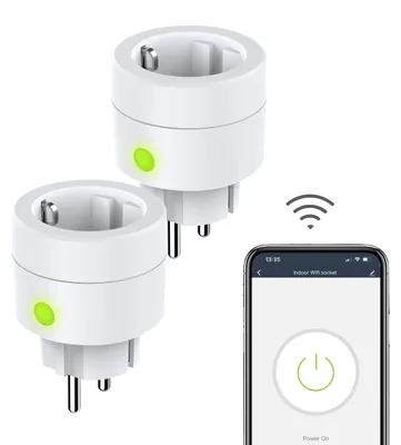 WLAN-Steckdose 2er-Pack, 16 A, 2,4 GHz, App & Sprachsteuerung